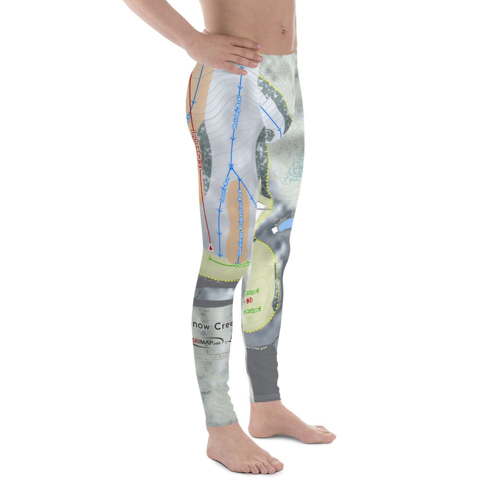 Snow Creek, Missouri Ski Trail Map Men's Base Layer Bottom - Powderaddicts