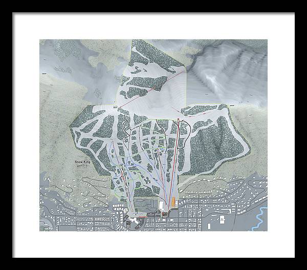 Snow King Ski Trail Map - Framed Print - Powderaddicts