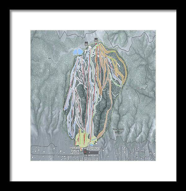 Snow Summit Ski Trail Map - Framed Print - Powderaddicts