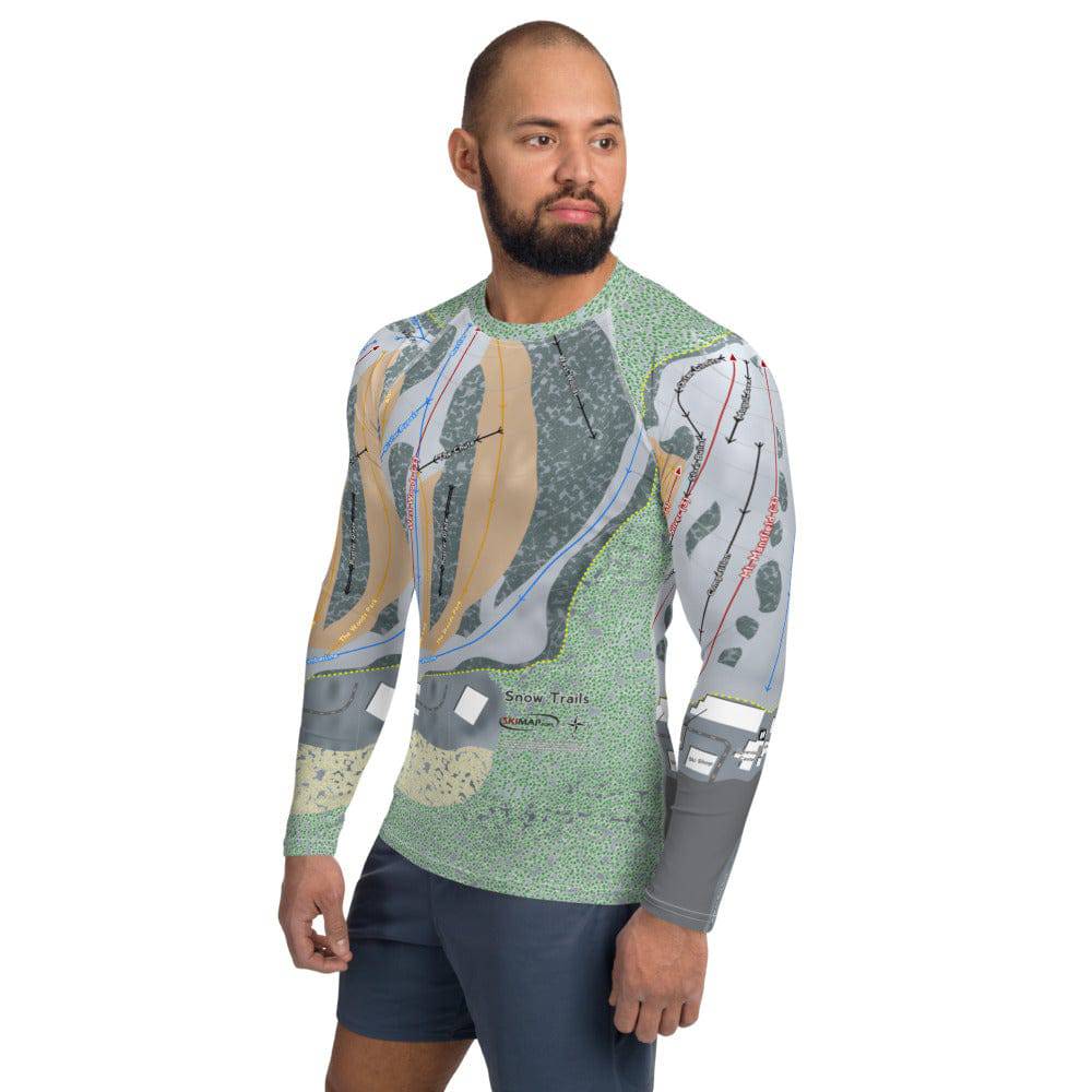 Snow Trails, Ohio Ski Trail Map Men's Base Layer Top - Powderaddicts