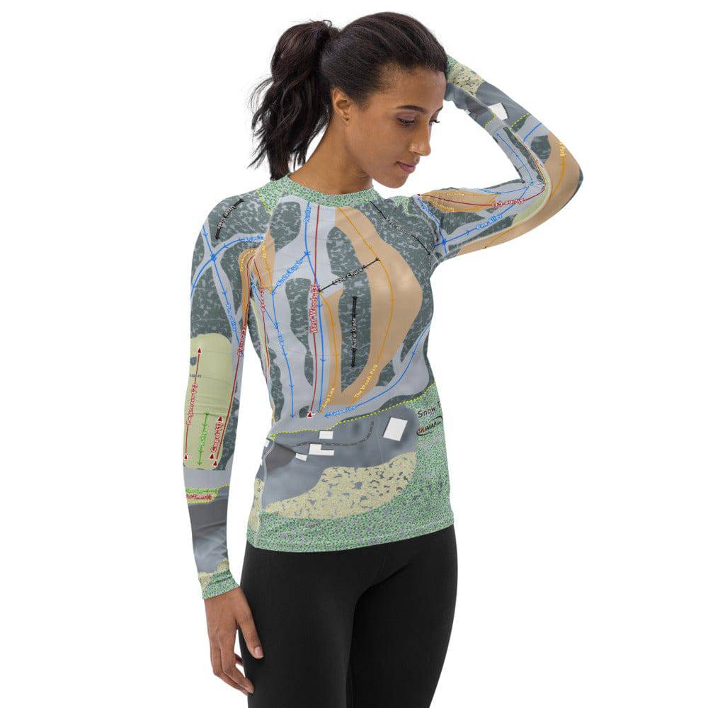 Snow Trails, Ohio Ski Trail Map Women's Base Layer Top - Powderaddicts