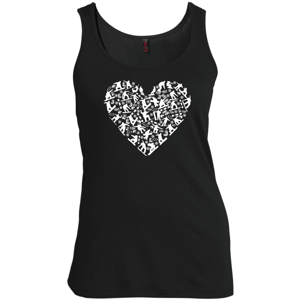 Snowboard Heart Tank Tops - Powderaddicts