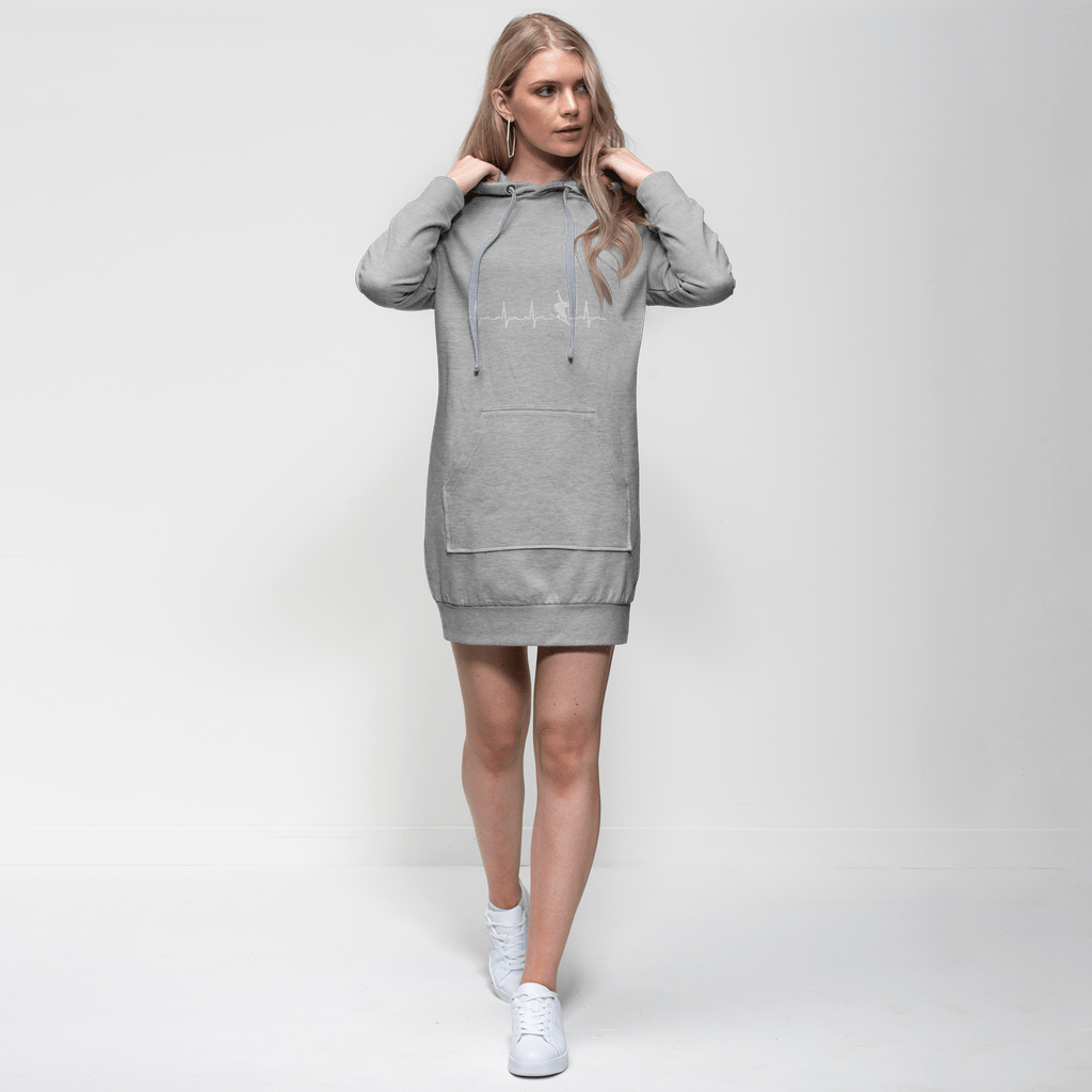 Snowboard Heartbeat Premium Adult Hoodie Dress - Powderaddicts