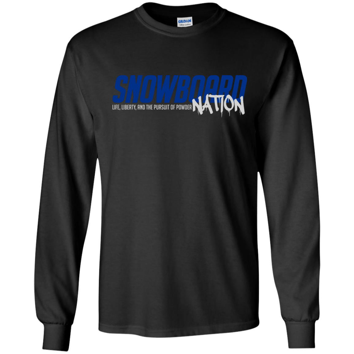 Snowboard Nation (Blue) Long Sleeves - Powderaddicts