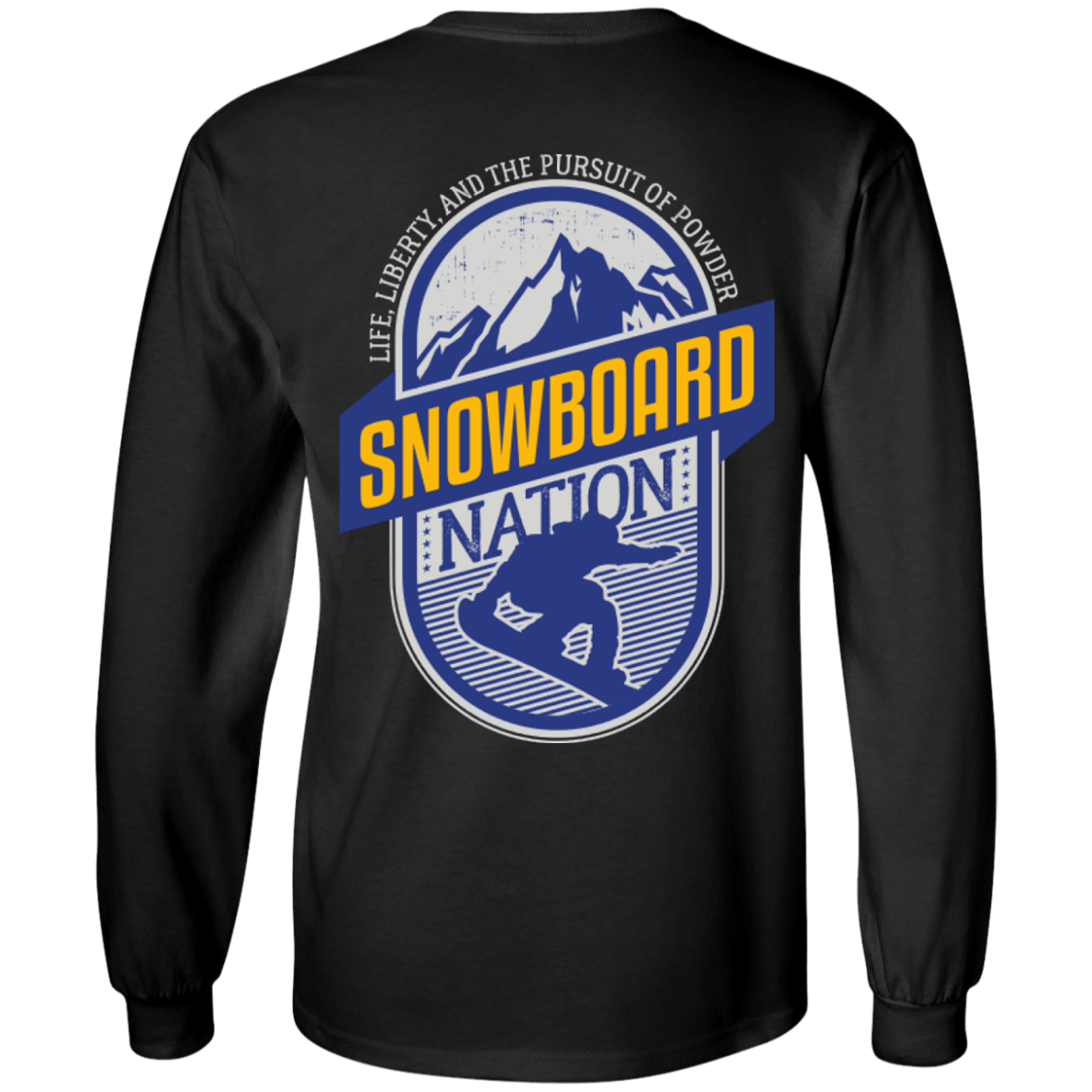 Snowboard Nation (Blue) Long Sleeves - Powderaddicts
