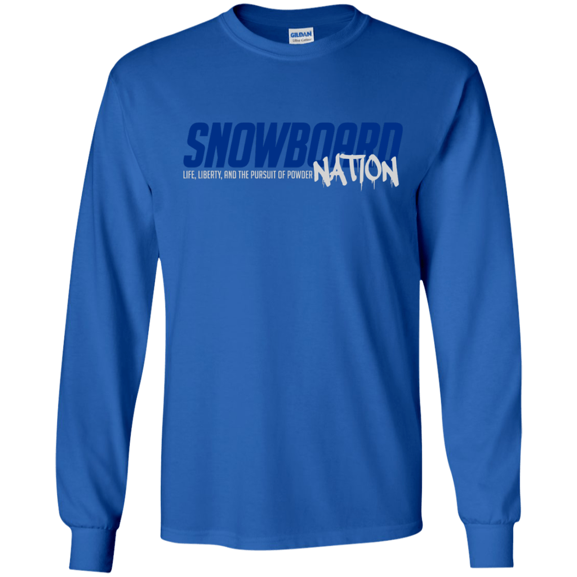 Snowboard Nation (Blue) Long Sleeves - Powderaddicts