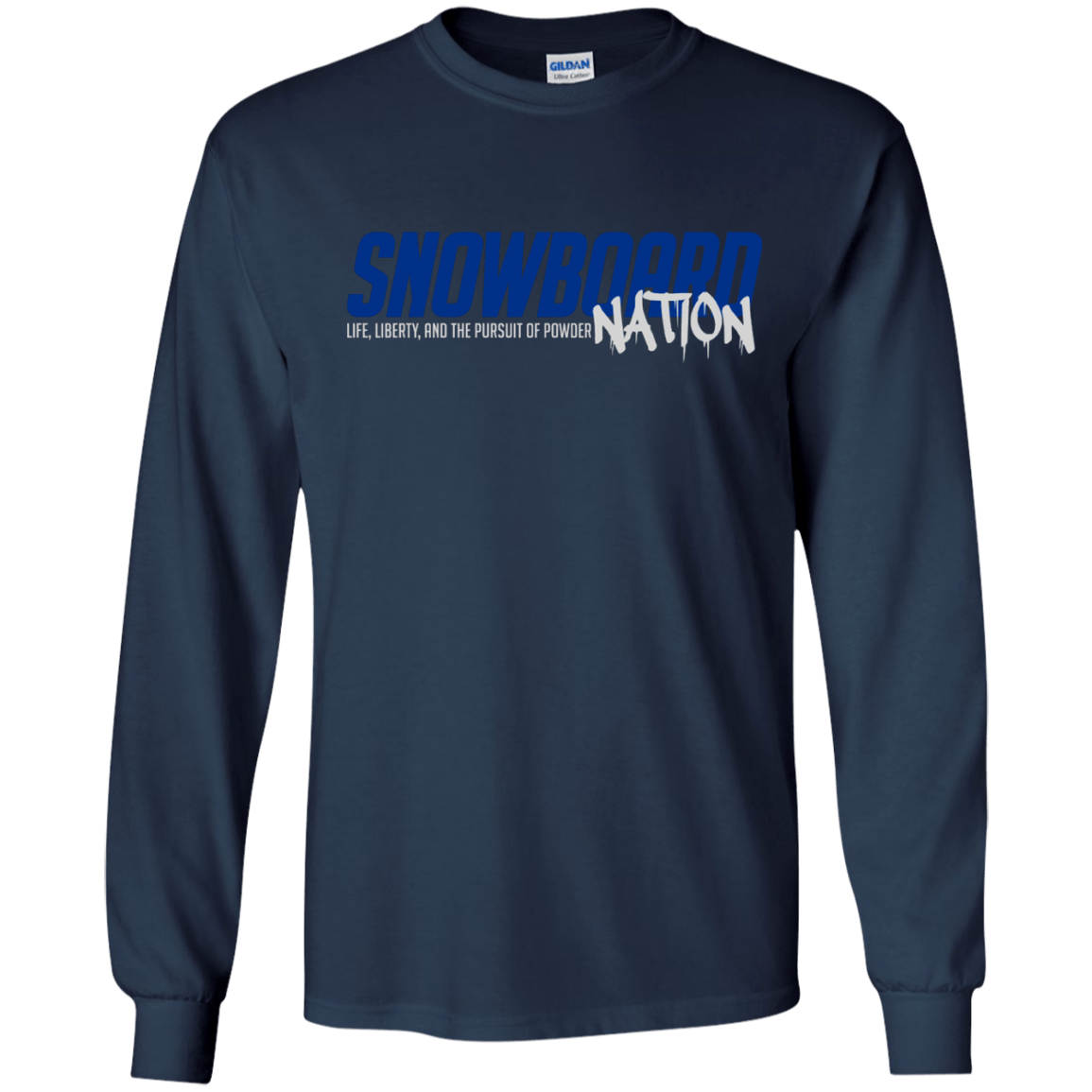 Snowboard Nation (Blue) Long Sleeves - Powderaddicts