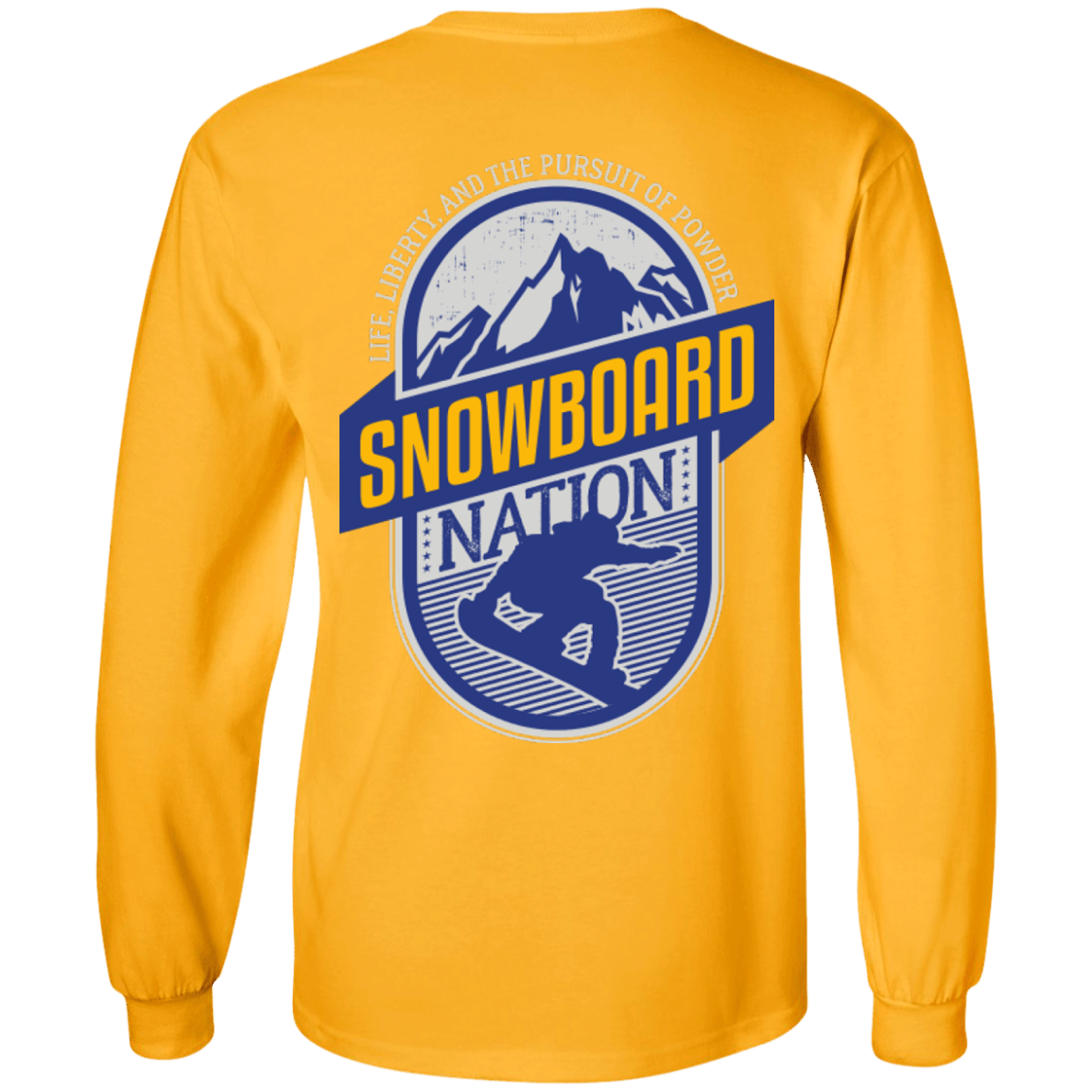 Snowboard Nation (Blue) Long Sleeves - Powderaddicts
