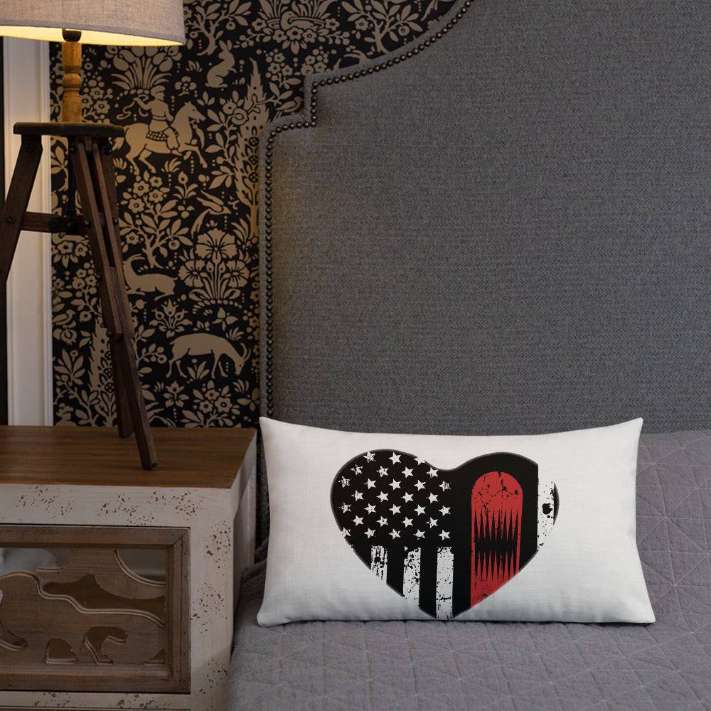 Snowboard USA Flag Heart Premium Pillow - Powderaddicts