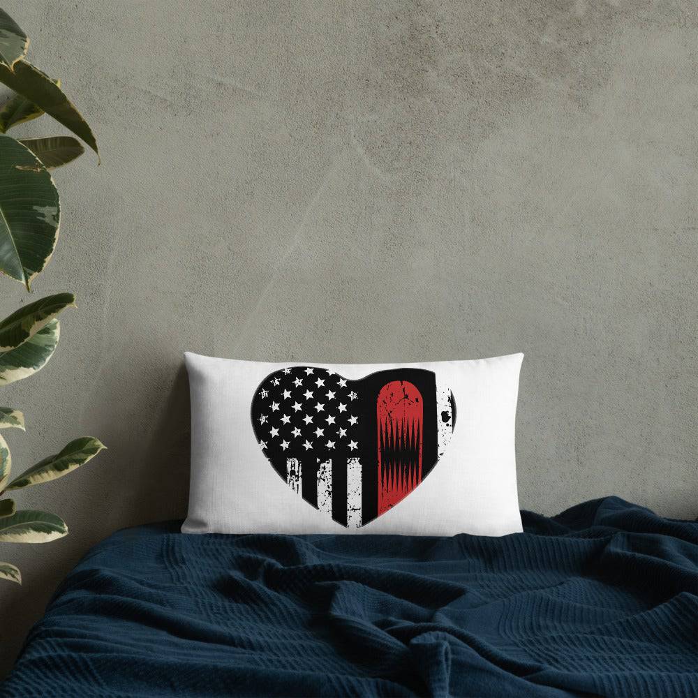 Snowboard USA Flag Heart Premium Pillow - Powderaddicts
