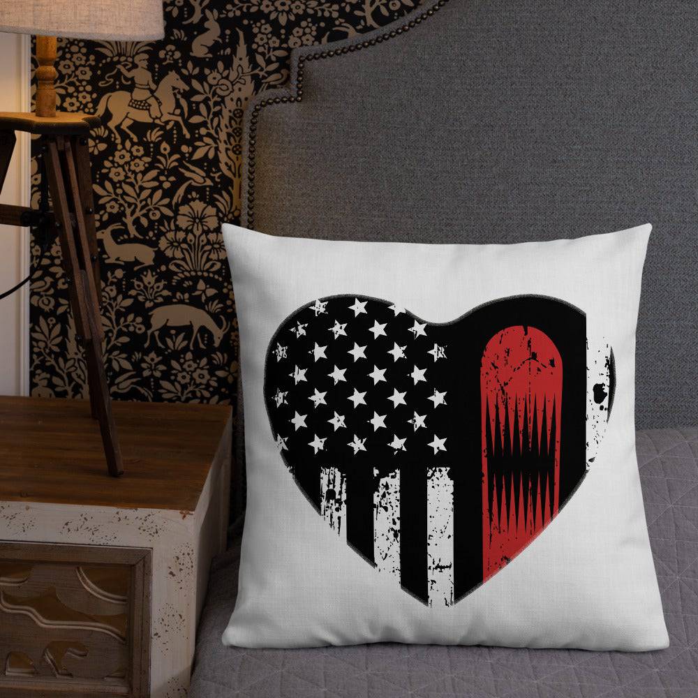 Snowboard USA Flag Heart Premium Pillow - Powderaddicts