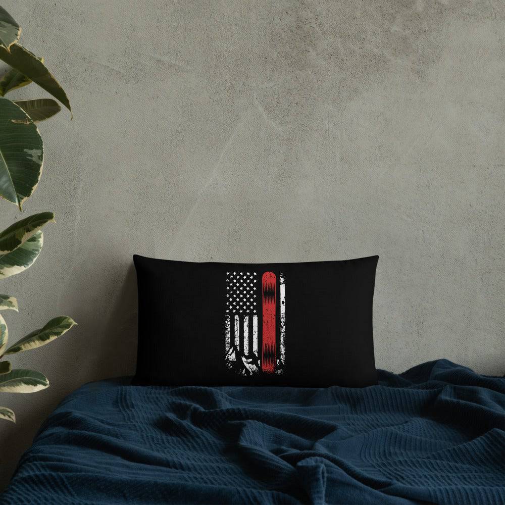 Snowboard USA Flag Premium Pillow - Powderaddicts
