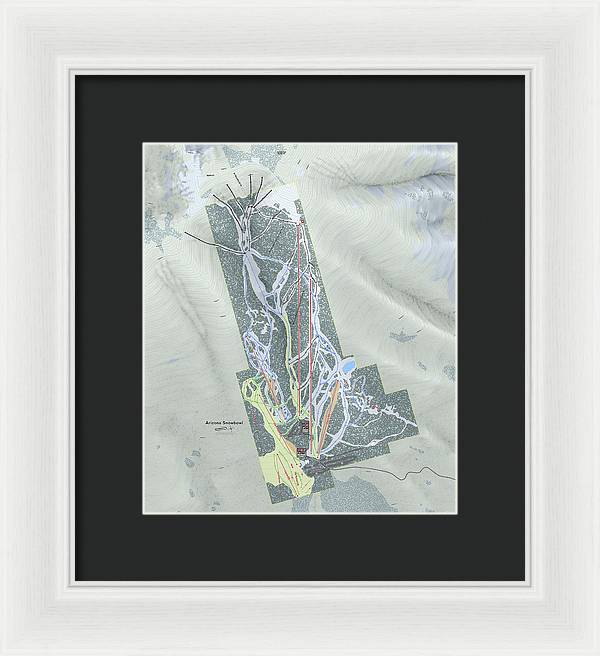 SnowBowl Ski Trail Map - Framed Print - Powderaddicts