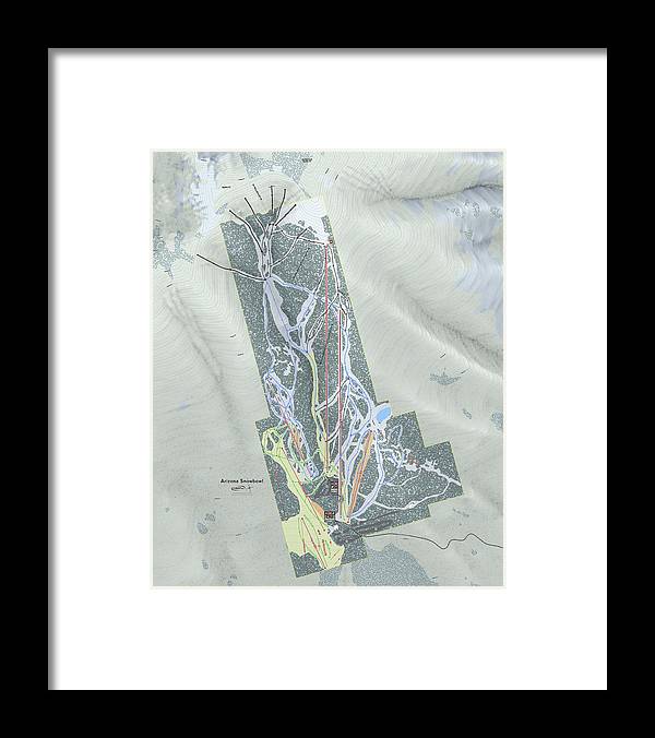 SnowBowl Ski Trail Map - Framed Print - Powderaddicts