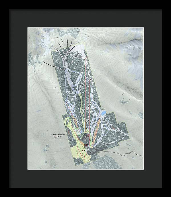 SnowBowl Ski Trail Map - Framed Print - Powderaddicts