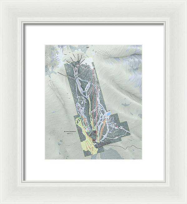 SnowBowl Ski Trail Map - Framed Print - Powderaddicts
