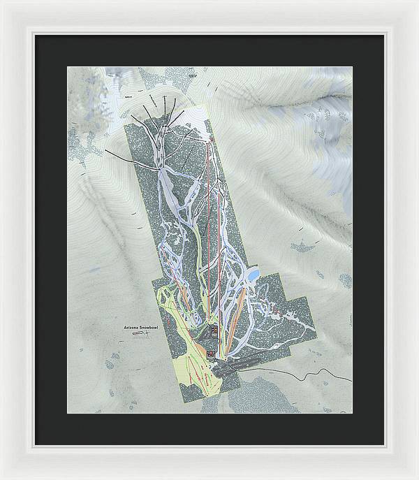 SnowBowl Ski Trail Map - Framed Print - Powderaddicts