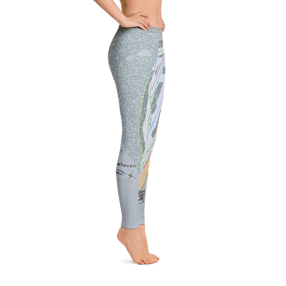 Snowhaven, Idaho Ski Trail Map Women's Base Layer Bottom - Powderaddicts
