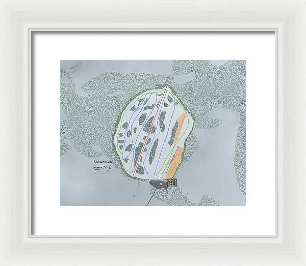 Snowhaven Ski Trail Map - Framed Print - Powderaddicts
