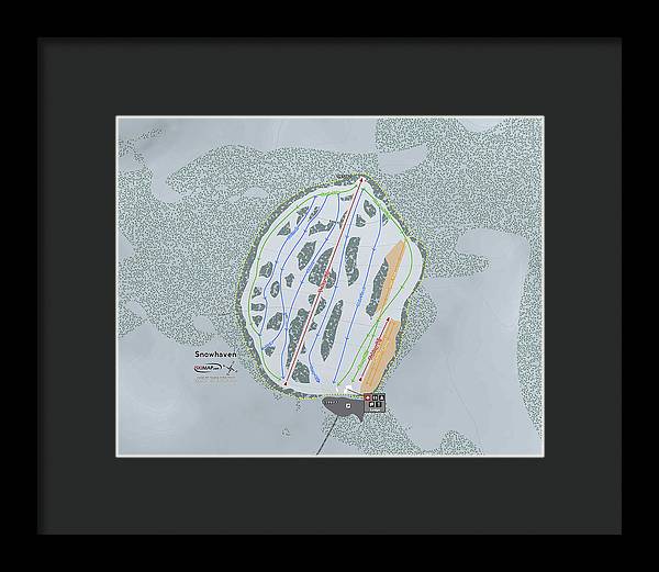 Snowhaven Ski Trail Map - Framed Print - Powderaddicts
