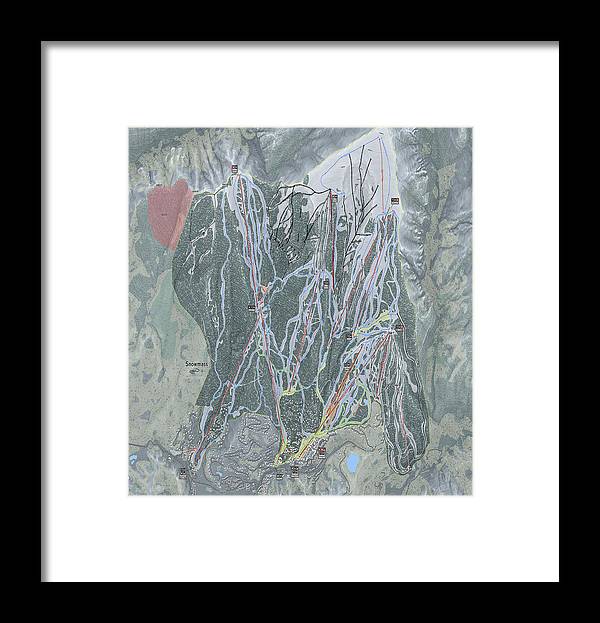 Snowmass Ski Trail Map - Framed Print - Powderaddicts