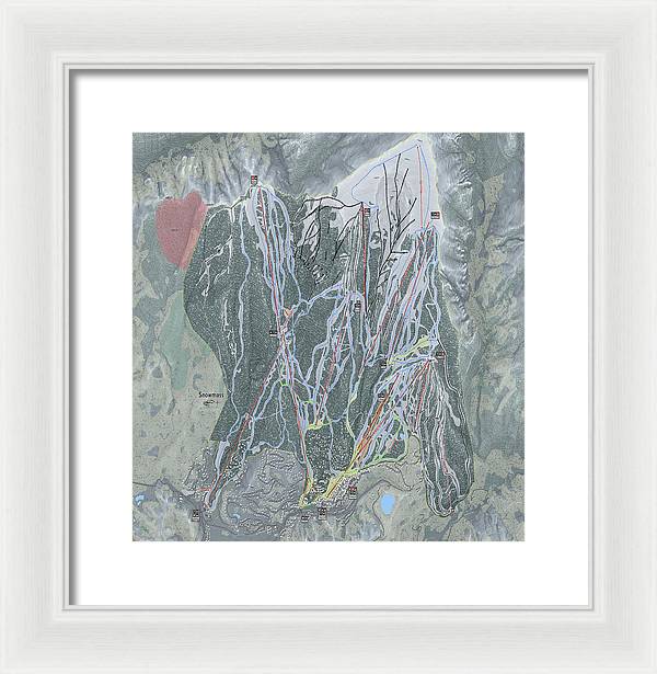 Snowmass Ski Trail Map - Framed Print - Powderaddicts