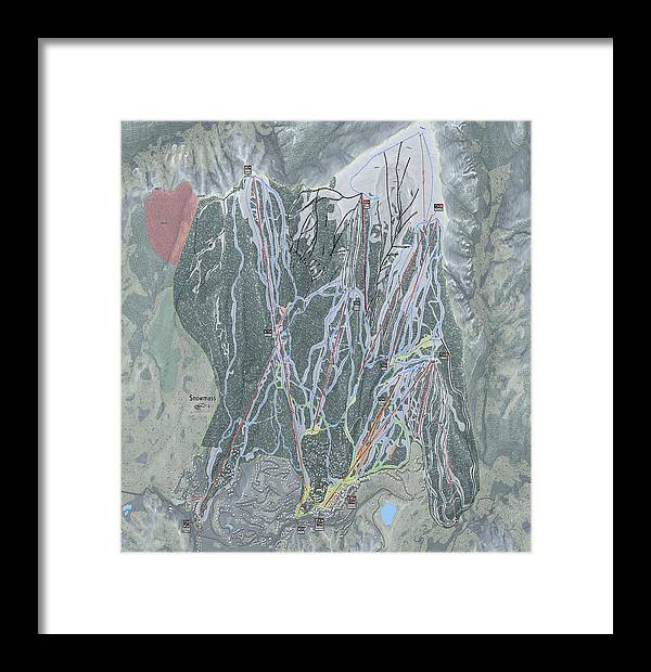 Snowmass Ski Trail Map - Framed Print - Powderaddicts