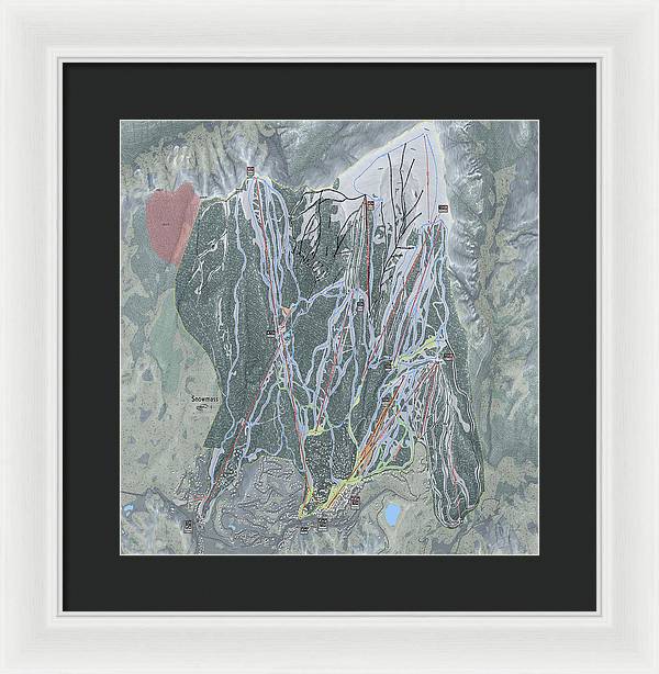 Snowmass Ski Trail Map - Framed Print - Powderaddicts