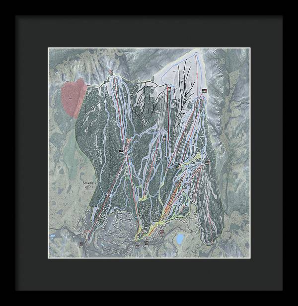 Snowmass Ski Trail Map - Framed Print - Powderaddicts