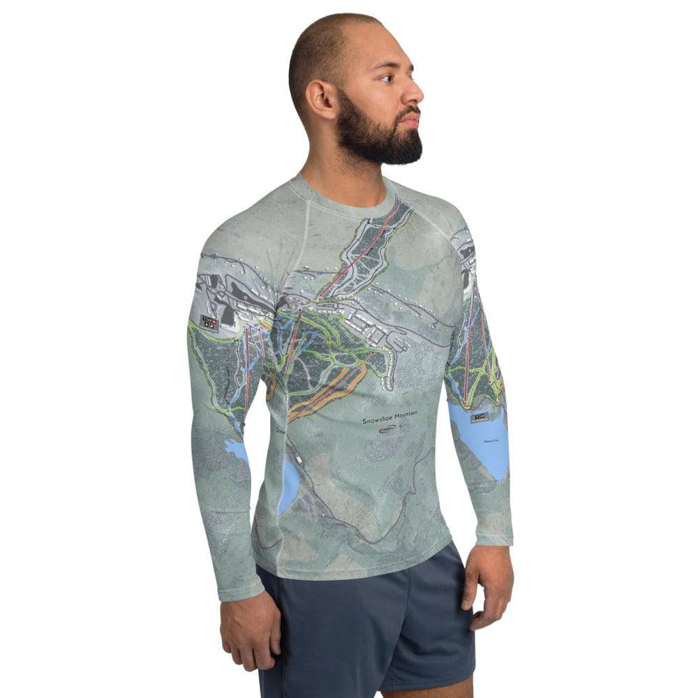 Snowshoe Mountain, West Virginia Ski Trail Map Men's Base Layer Top - Powderaddicts