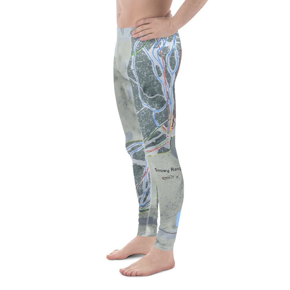 Snowy Range, Wyoming Ski Trail Map Men's Base Layer Bottom - Powderaddicts