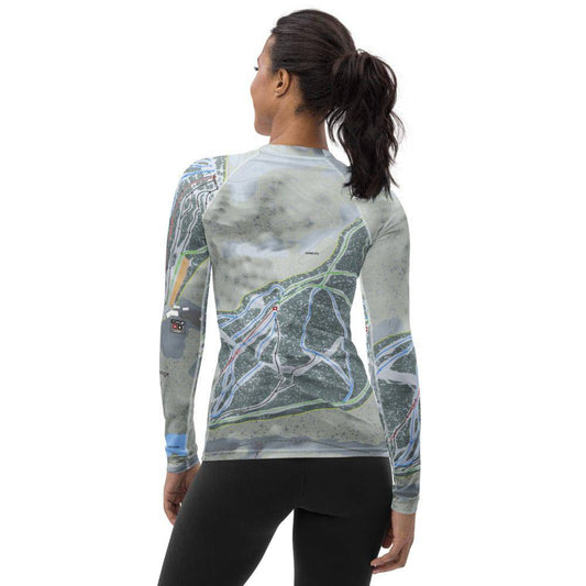 Snowy Range, Wyoming Ski Trail Map Women's Base Layer Top - Powderaddicts