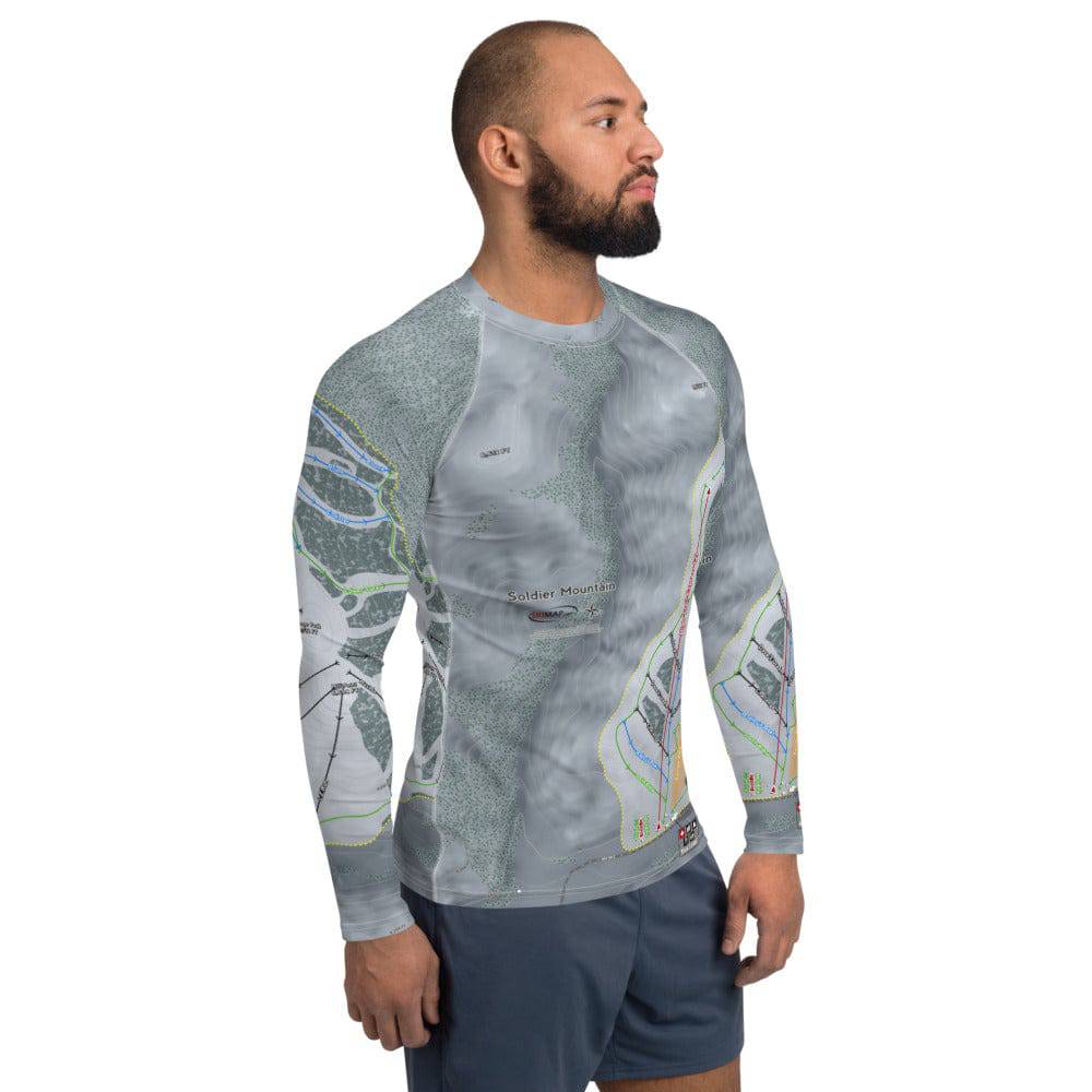 Soldier Mountain, Idaho Ski Trail Map Men's Base Layer Top - Powderaddicts