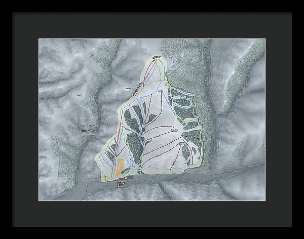 Soldier Mountain Ski Trail Map - Framed Print - Powderaddicts
