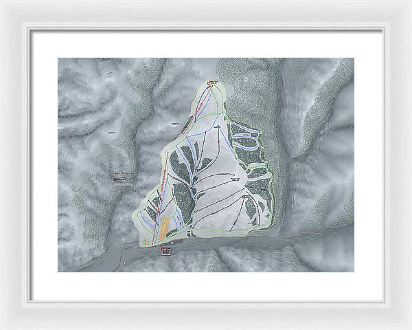 Soldier Mountain Ski Trail Map - Framed Print - Powderaddicts