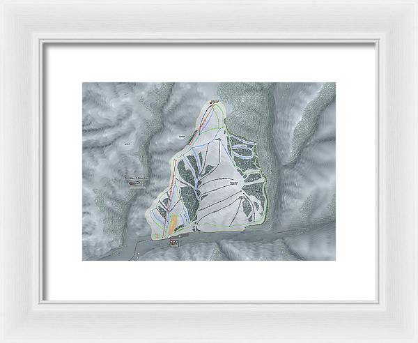 Soldier Mountain Ski Trail Map - Framed Print - Powderaddicts