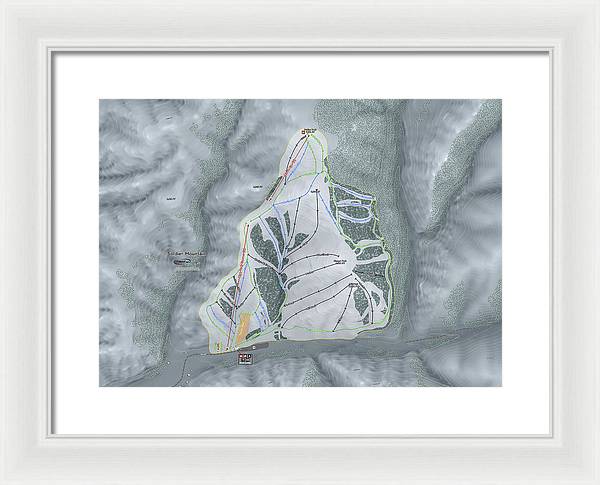 Soldier Mountain Ski Trail Map - Framed Print - Powderaddicts