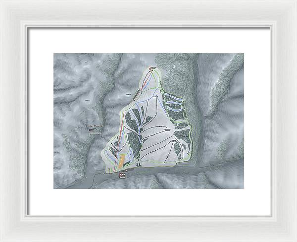 Soldier Mountain Ski Trail Map - Framed Print - Powderaddicts