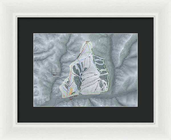 Soldier Mountain Ski Trail Map - Framed Print - Powderaddicts