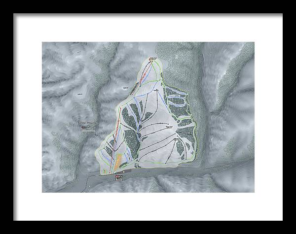 Soldier Mountain Ski Trail Map - Framed Print - Powderaddicts