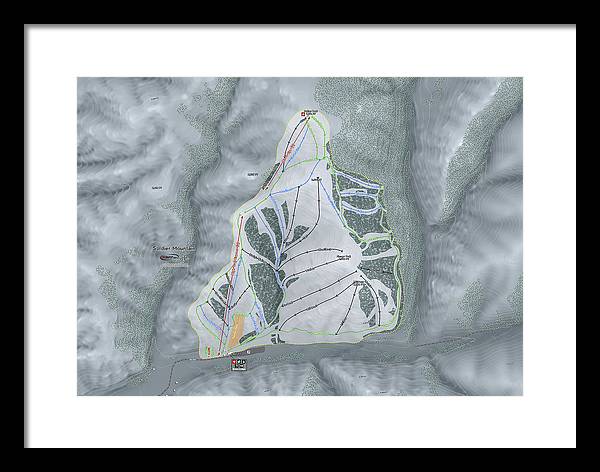 Soldier Mountain Ski Trail Map - Framed Print - Powderaddicts