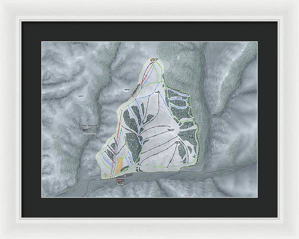 Soldier Mountain Ski Trail Map - Framed Print - Powderaddicts