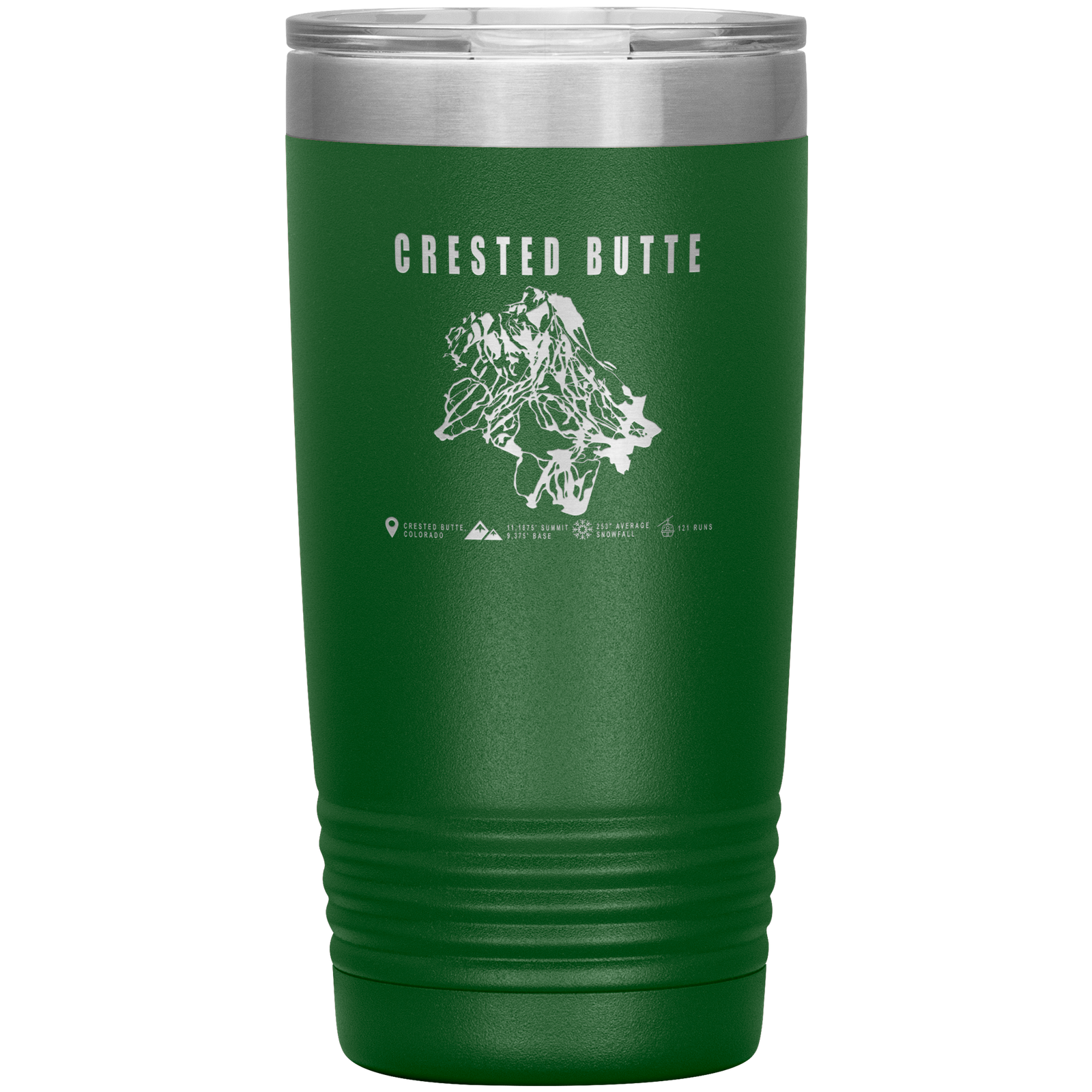 Crested Butte Colorado Ski Trail Map 20oz Tumbler - Powderaddicts