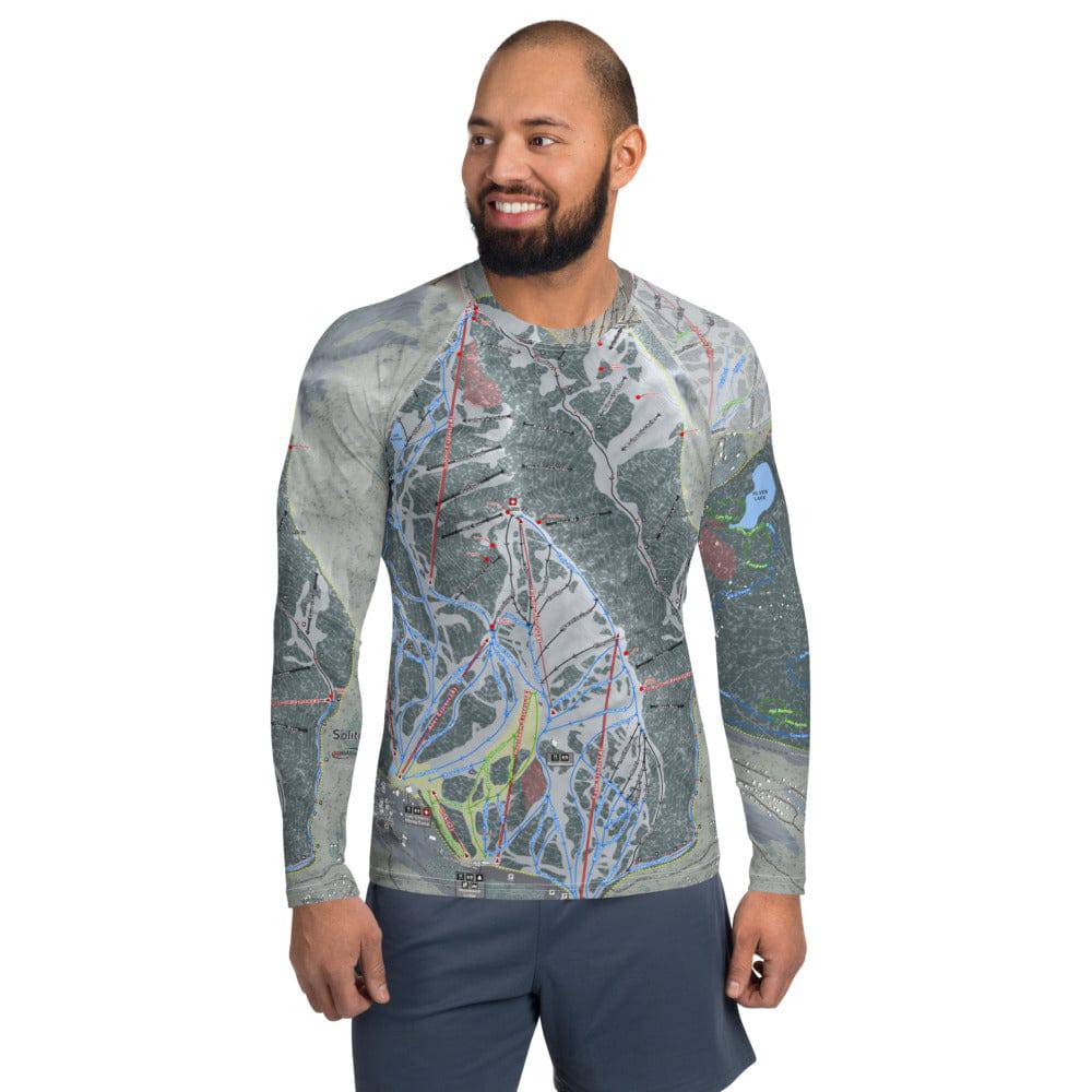 Solitude, Utah Ski Trail Map Men's Base Layer Top - Powderaddicts