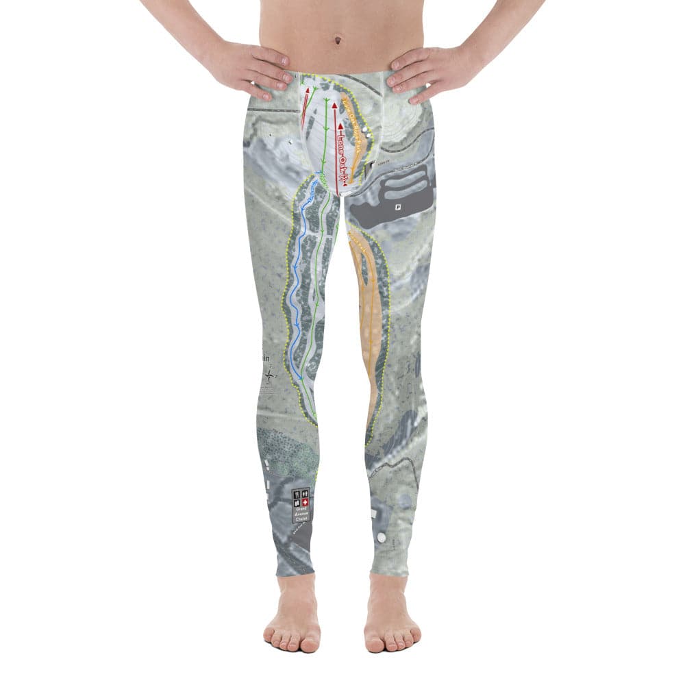 Spirit Mountain, Minnesota Ski Trail Map Men's Base Layer Bottom - Powderaddicts