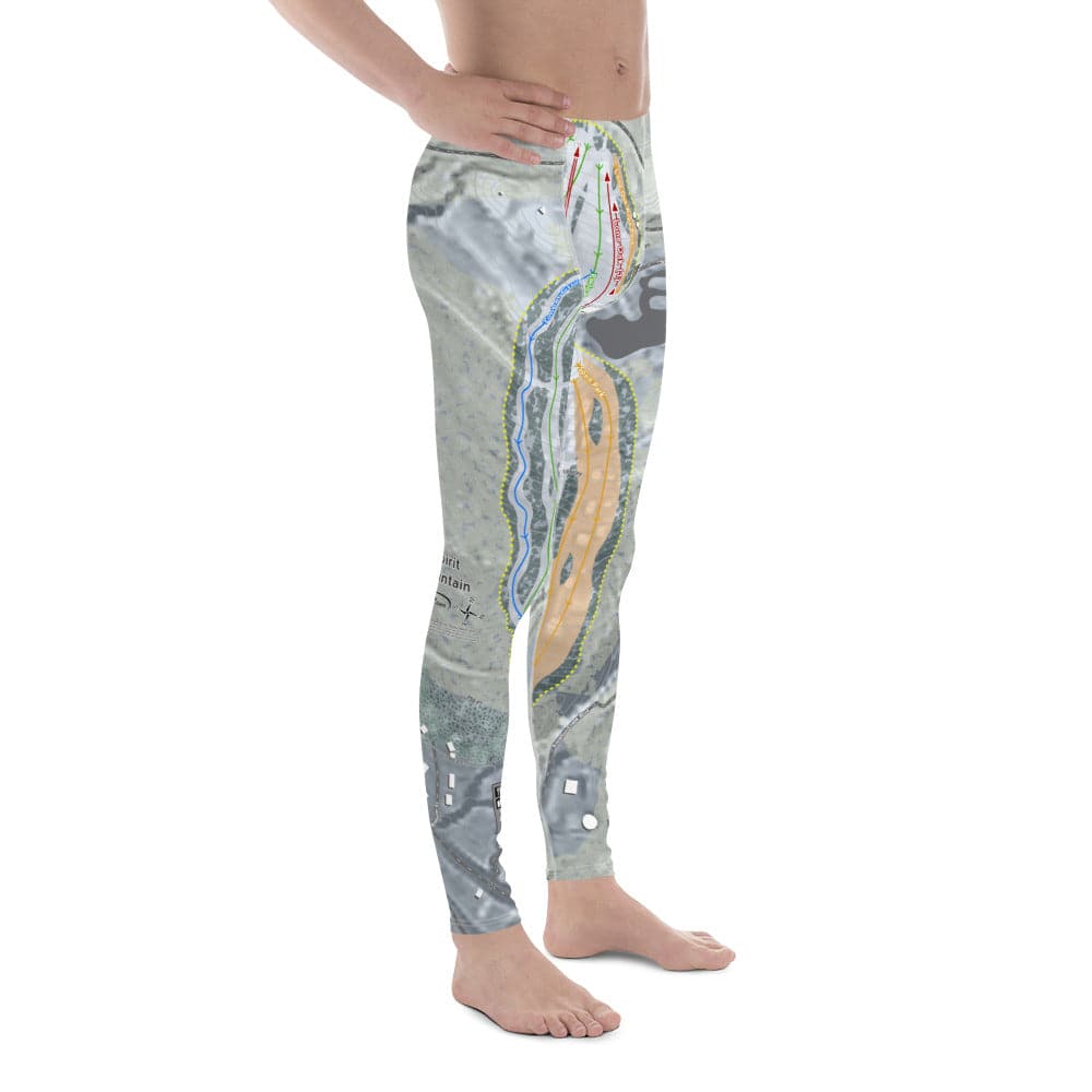 Spirit Mountain, Minnesota Ski Trail Map Men's Base Layer Bottom - Powderaddicts