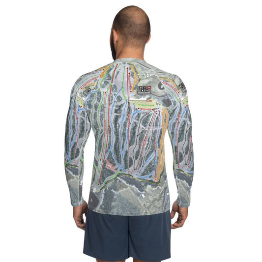 Spirit Mountain, Minnesota Ski Trail Map Men's Base Layer Top - Powderaddicts