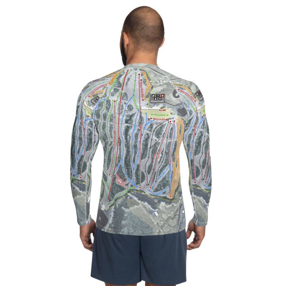 Spirit Mountain, Minnesota Ski Trail Map Men's Base Layer Top - Powderaddicts