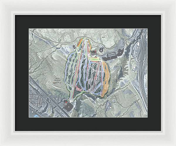 Spirit Mountain Ski Trail Map - Framed Print - Powderaddicts