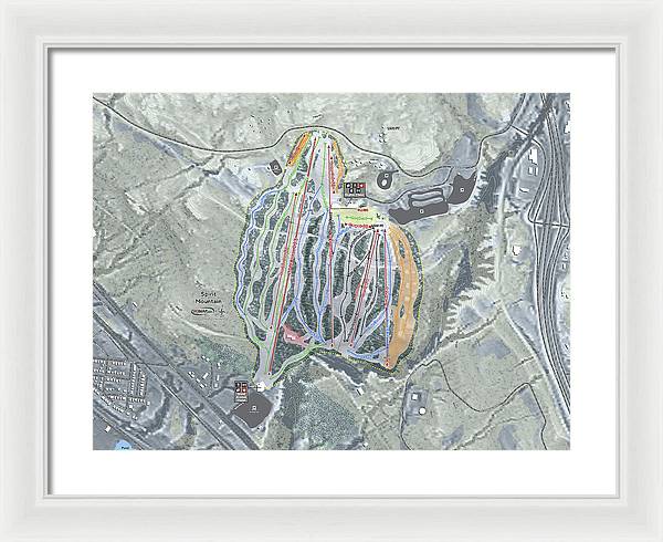 Spirit Mountain Ski Trail Map - Framed Print - Powderaddicts